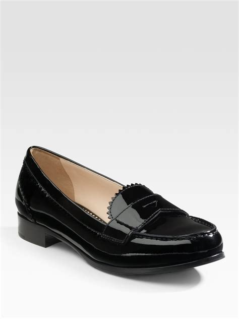 prada black patent loafers|Prada patent leather loafers women's.